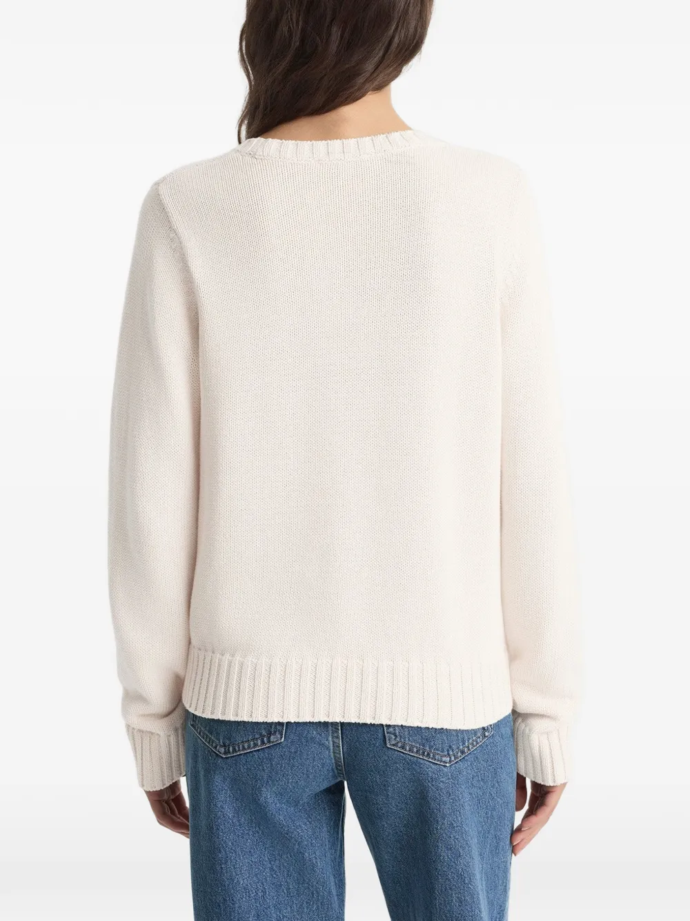  Sporty & Rich Equestrian Graphic Crew-neck Sweater - Neutrals 