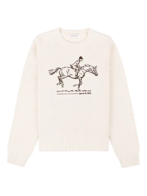 Sporty & Rich equestrian graphic crew-neck sweater