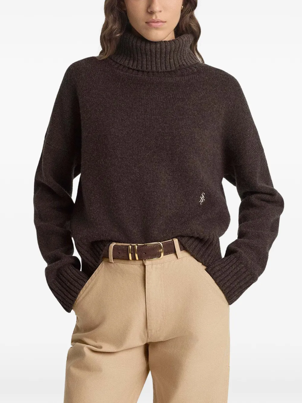 Sporty & Rich SRHWC broek met opgestikte zak Beige