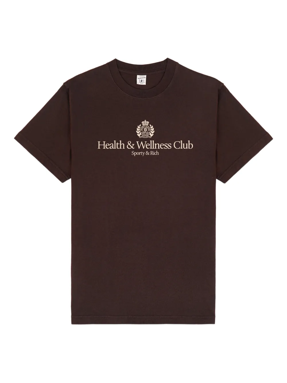 Sporty & Rich T-shirt H&W Crest con stampa grafica - Marrone