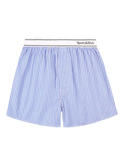Sporty & Rich Serif logo striped boxer shorts
