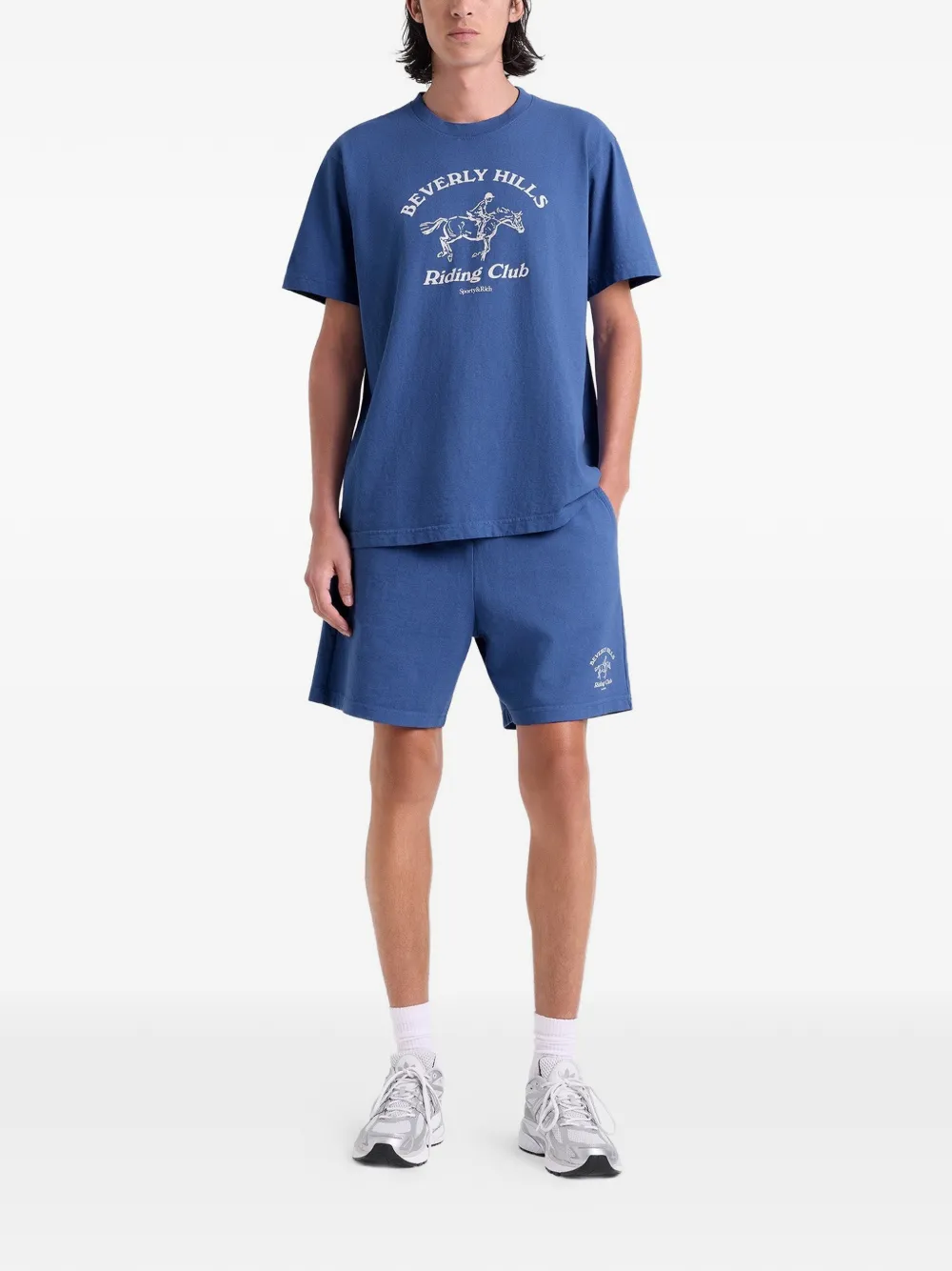 Sporty & Rich BH Riding Club T-shirt met grafische print Blauw