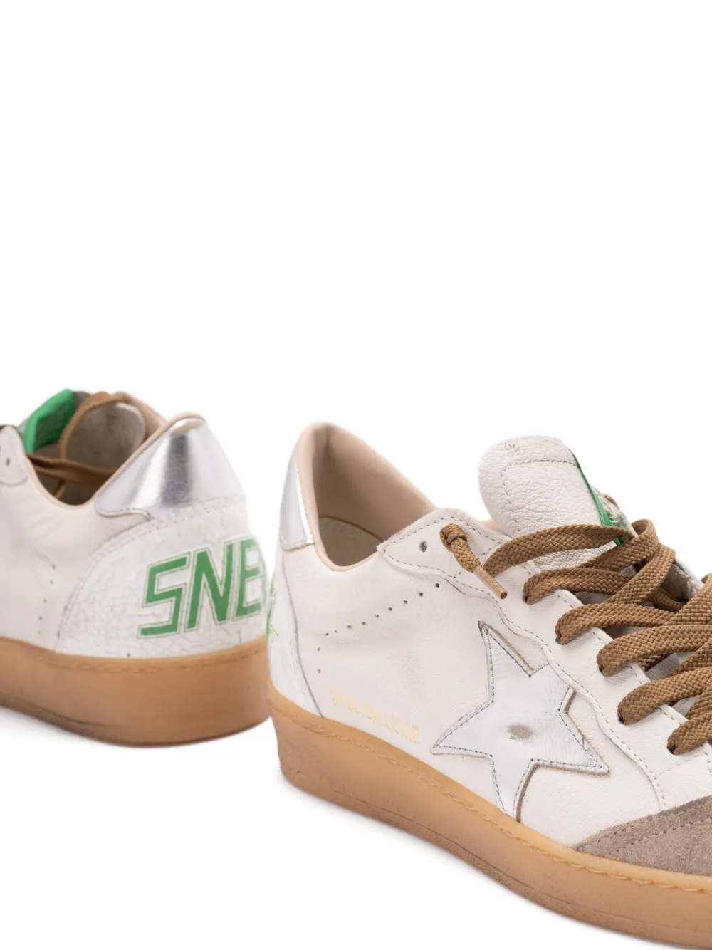 Golden Goose Leren sneakers met ster-applicatie Wit