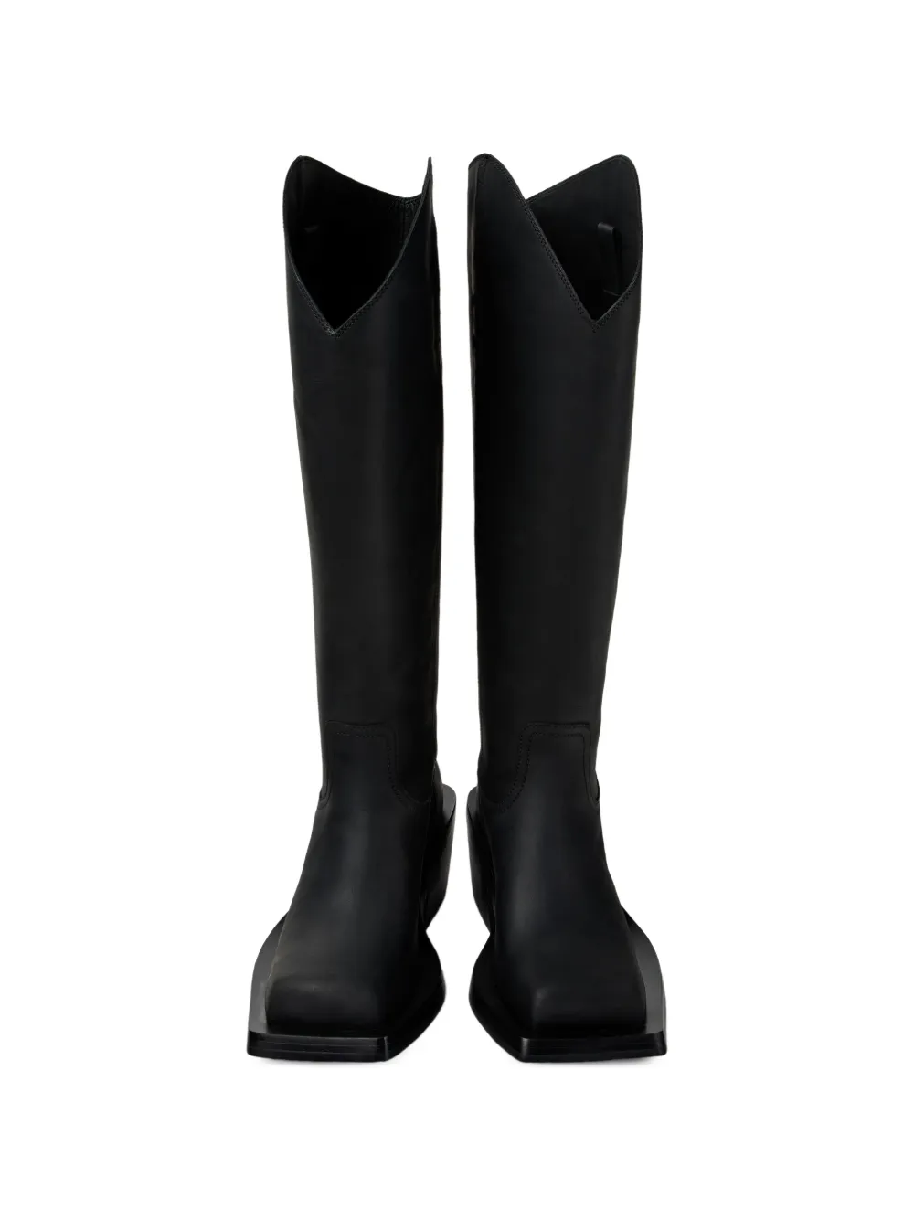 CamperLab Leren laarzen met vierkante neus Zwart