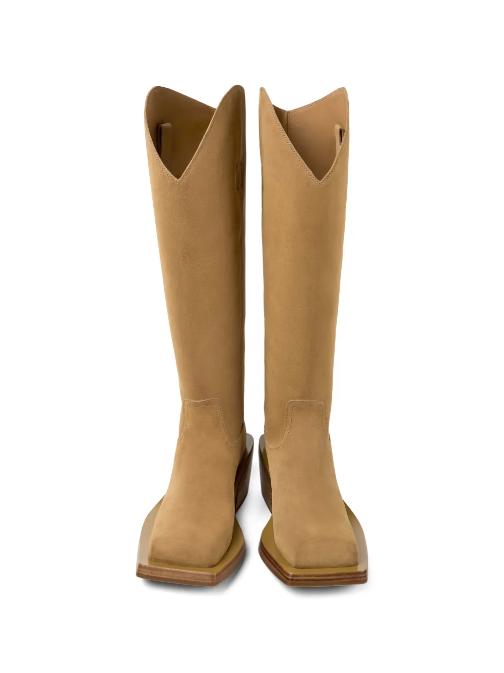 CamperLab Suède laarzen met vierkante neus Beige