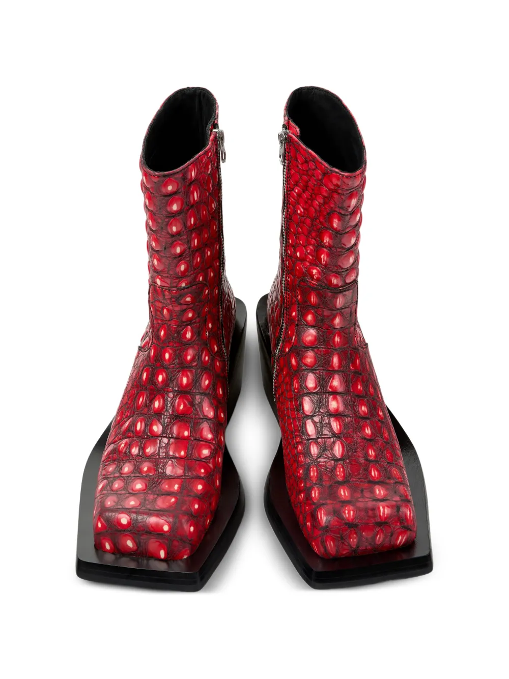 CamperLab Quetal enkellaarzen met textuur Rood