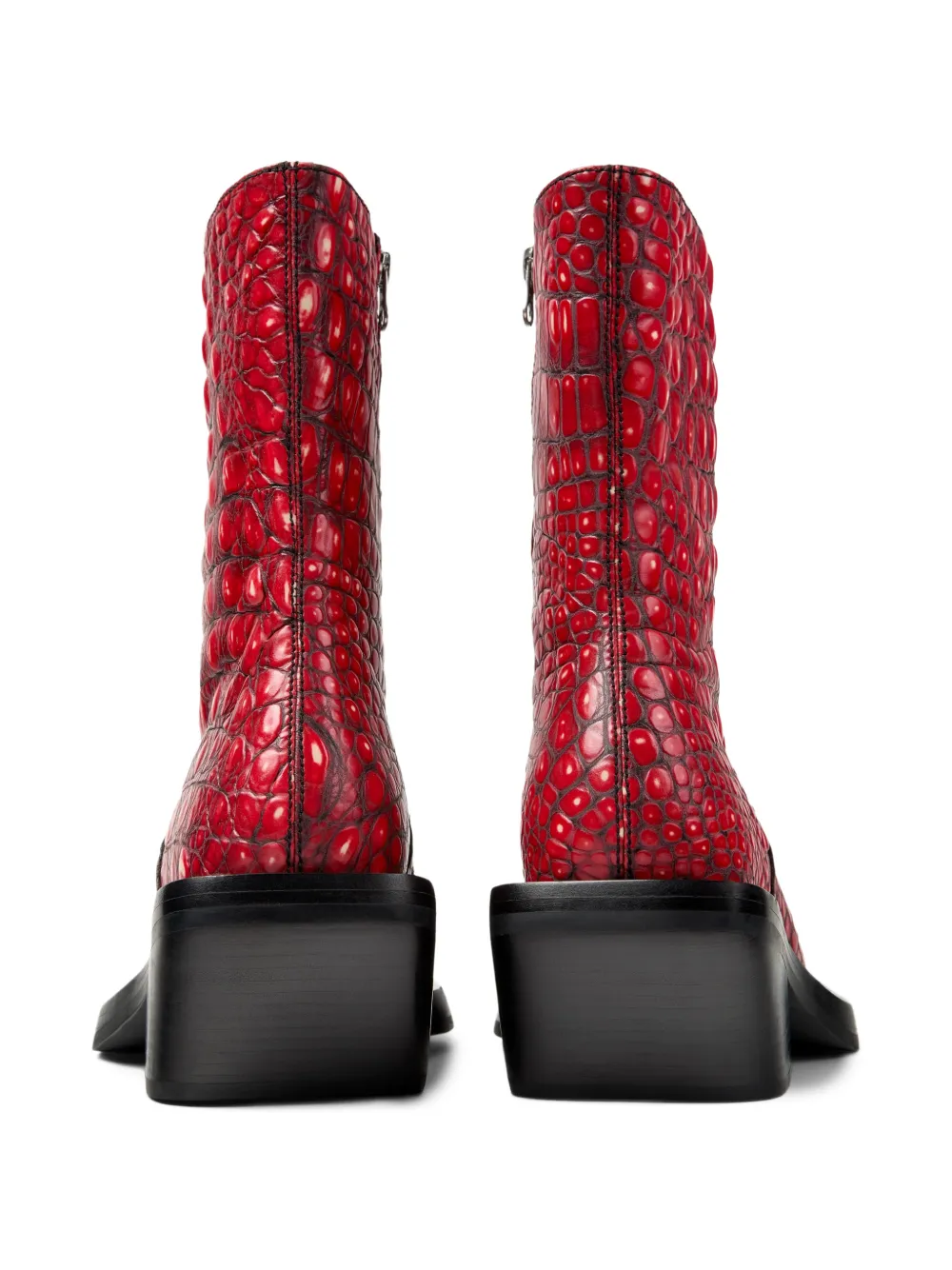 CamperLab Quetal enkellaarzen met textuur Rood