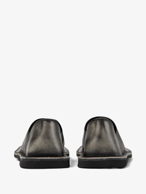 neuman black slide loafers