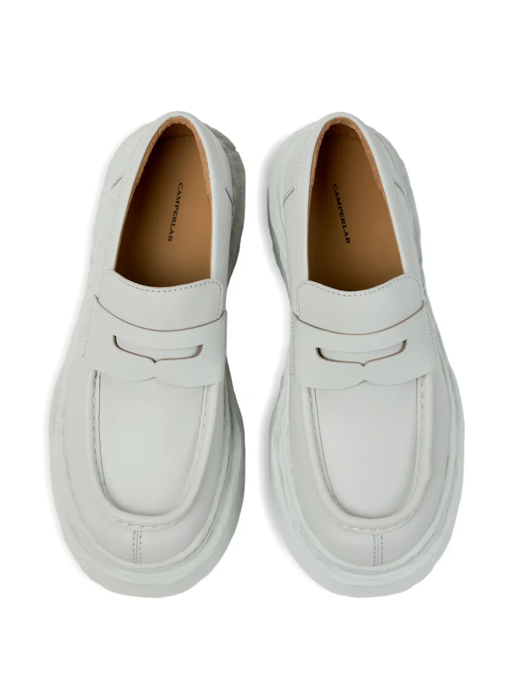 CamperLab Gladde leren loafers Wit