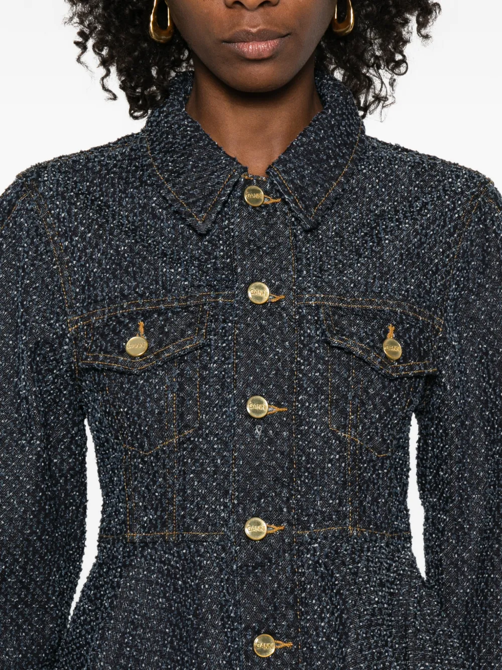 GANNI Peplum jack Blauw
