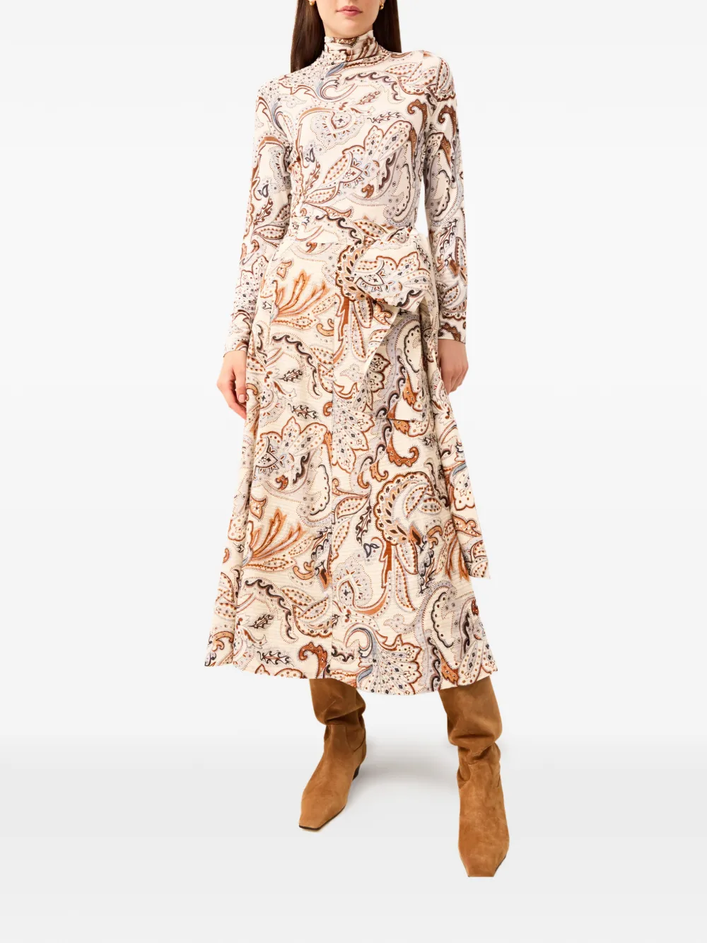 Marie Oliver Estine wrap midi skirt - Beige