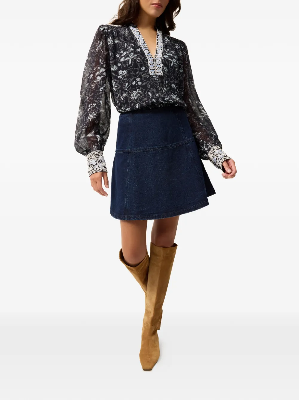 Marie Oliver Brielle floral-print blouse - Blauw