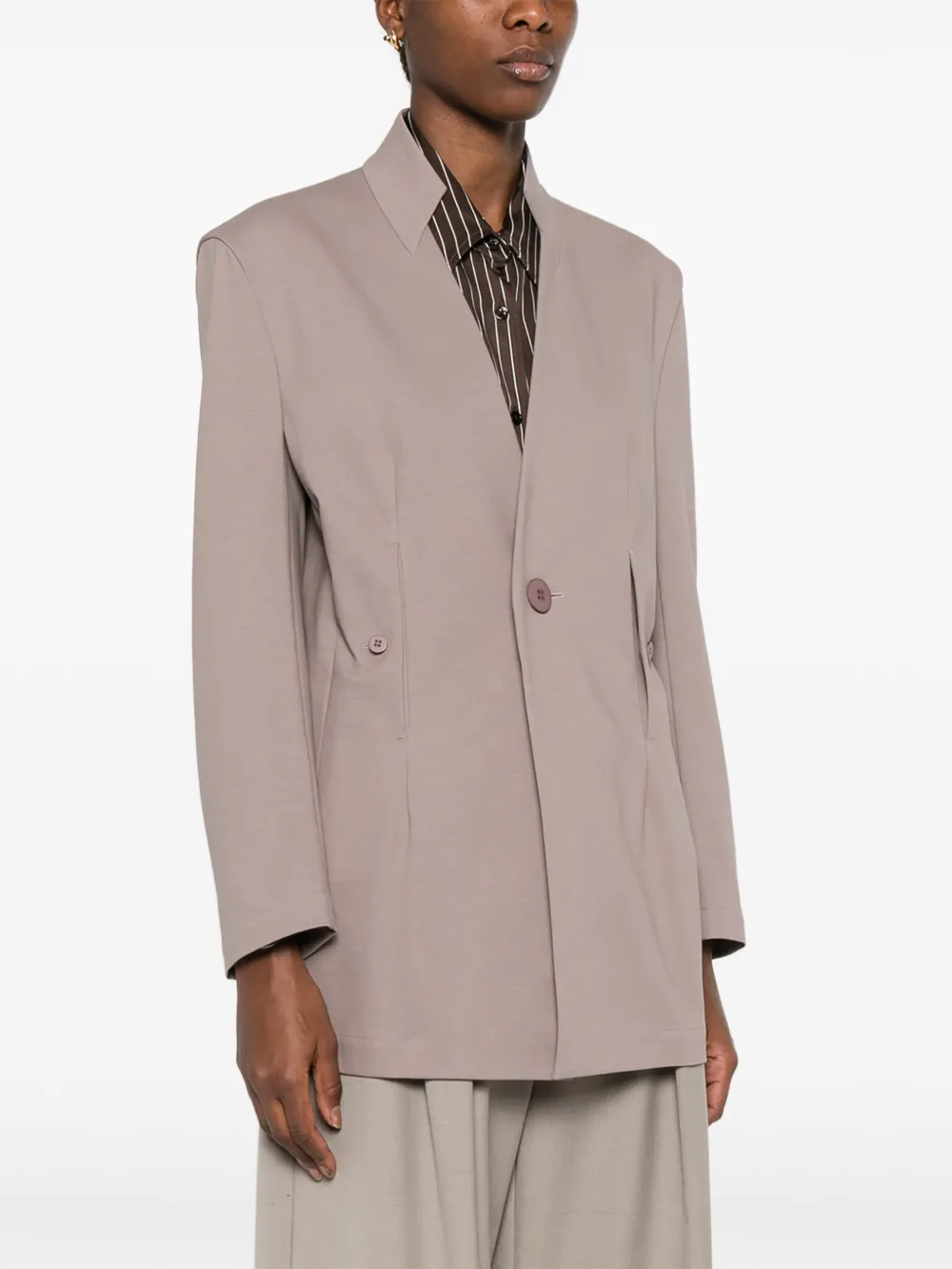  Issey Miyake Button-fastening Single-breasted Blazer - Neutrals 
