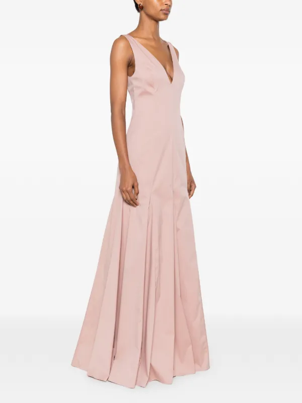 aurelia maxi dress pink Aurelia Blush Pearl Cotton-Linen Maxi Dress