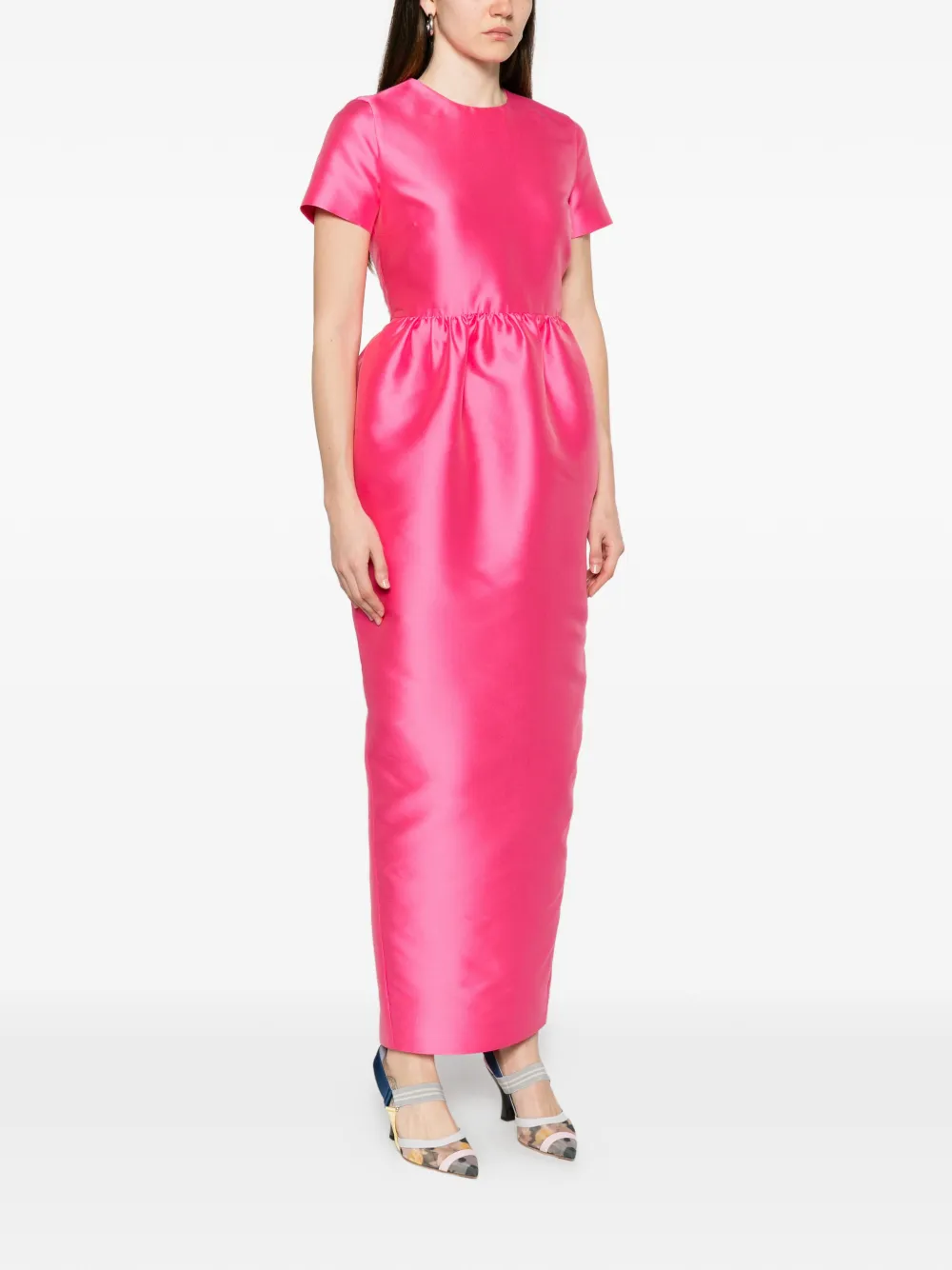 Bernadette Lexi jurk met gesmockte taille Roze