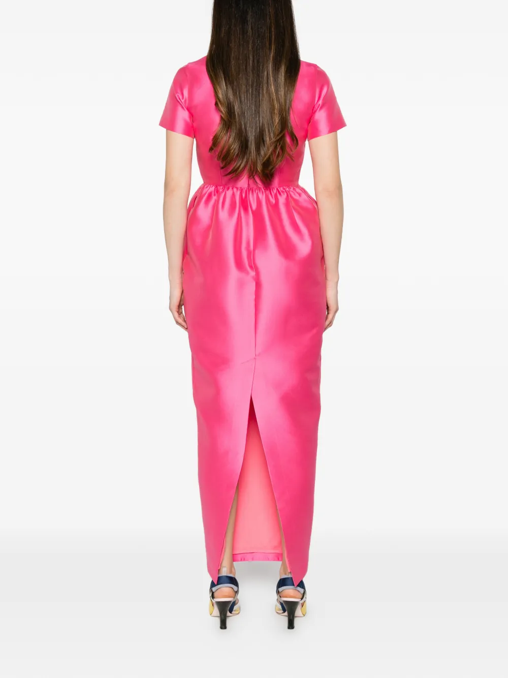 Bernadette Lexi jurk met gesmockte taille Roze