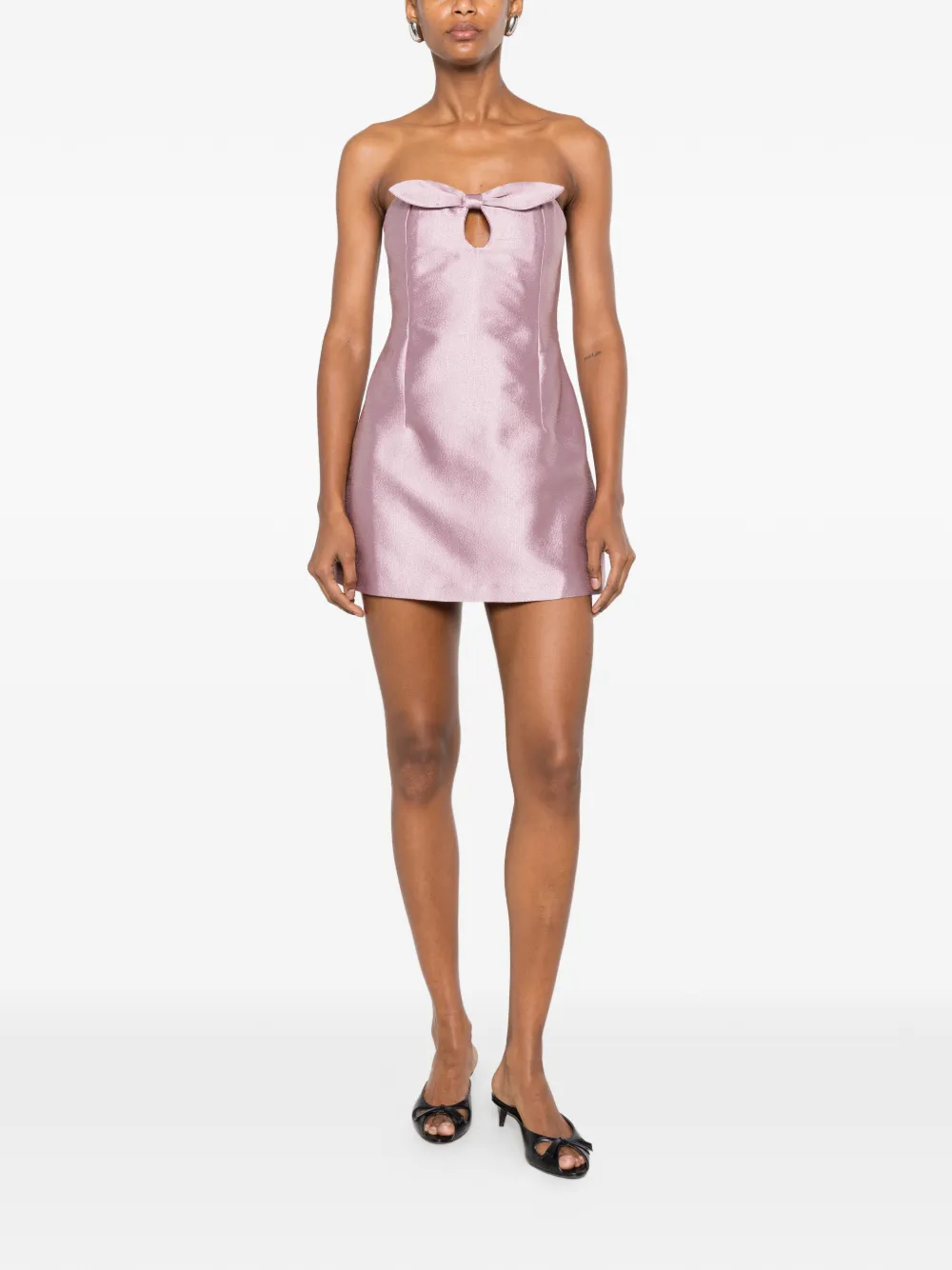 Bernadette Charlotte Bow-detail Mini Dress in Pink, view 2