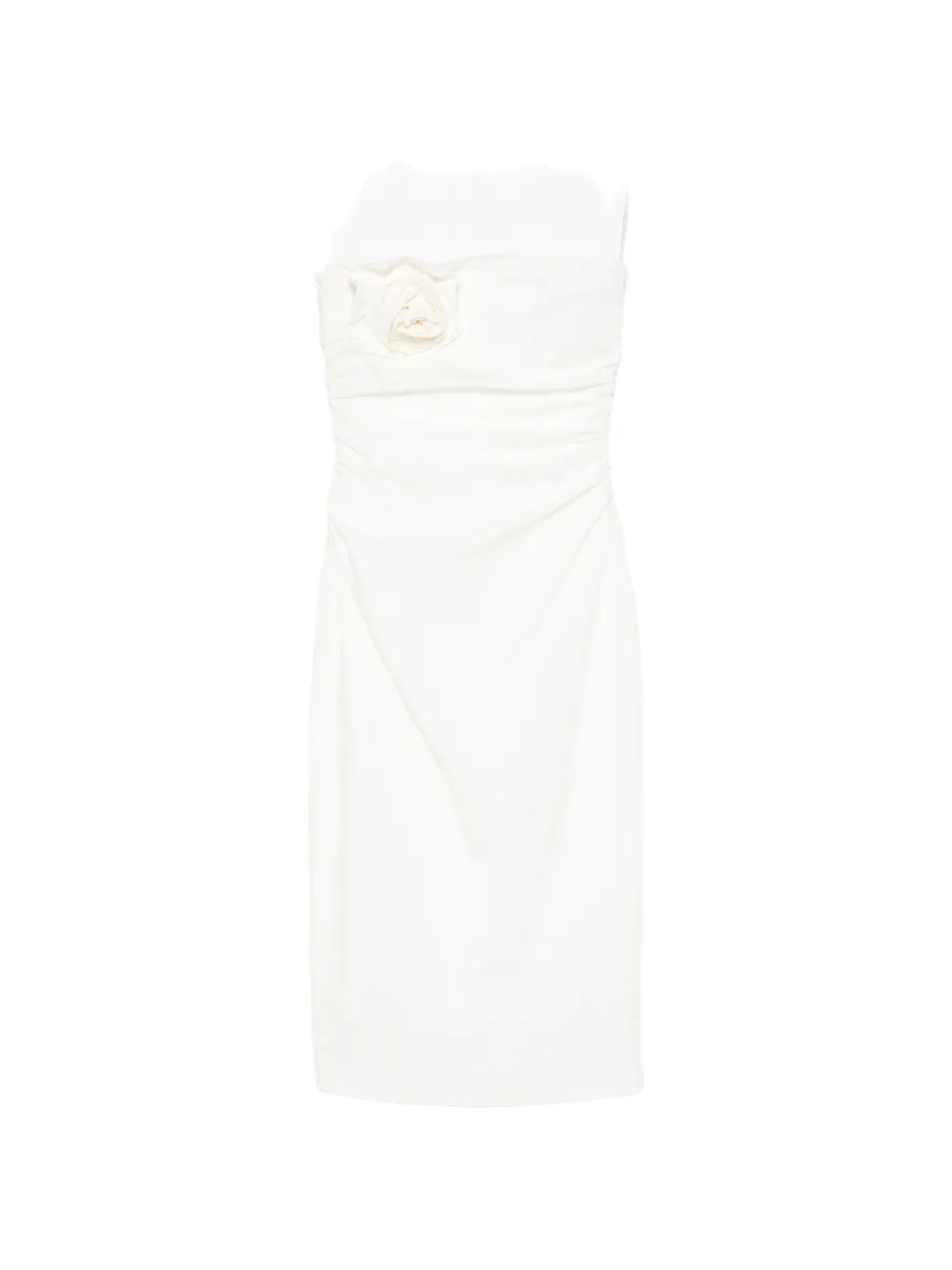 Bernadette Vera flower-brooch strapless midi dress - Weiß