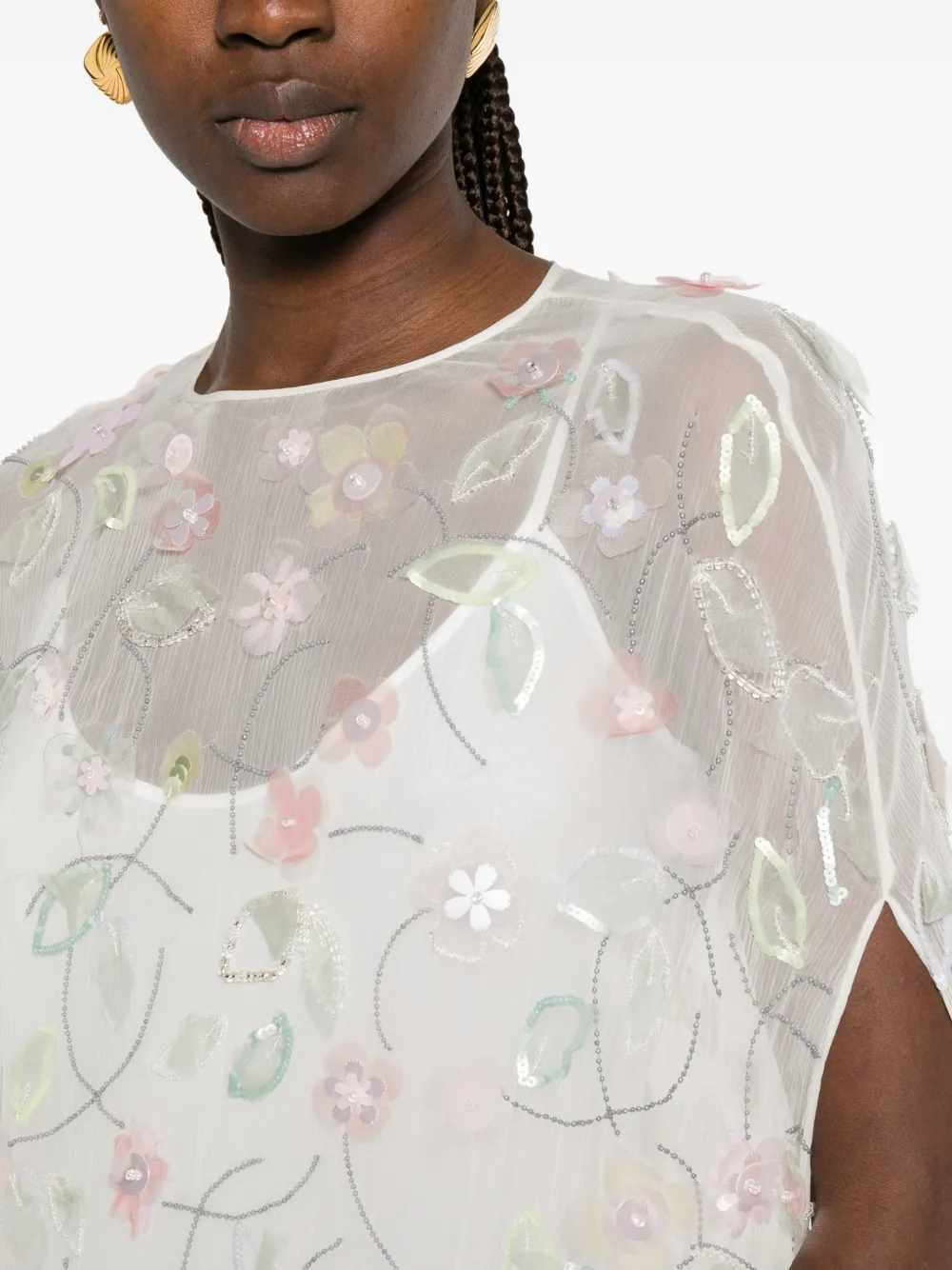 Bernadette Eleonore maxi-dress met pailletten Wit