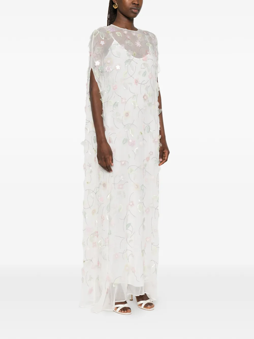 Bernadette Eleonore maxi-dress met pailletten Wit