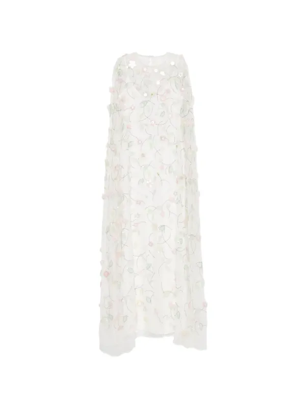 Bernadette Eleonore Sequin-embroidered Maxi Dress in White