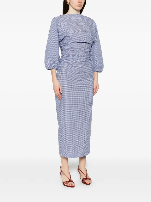 ezra blue dress The Ezra Dress | Blue Floral Batik Stripe / XL