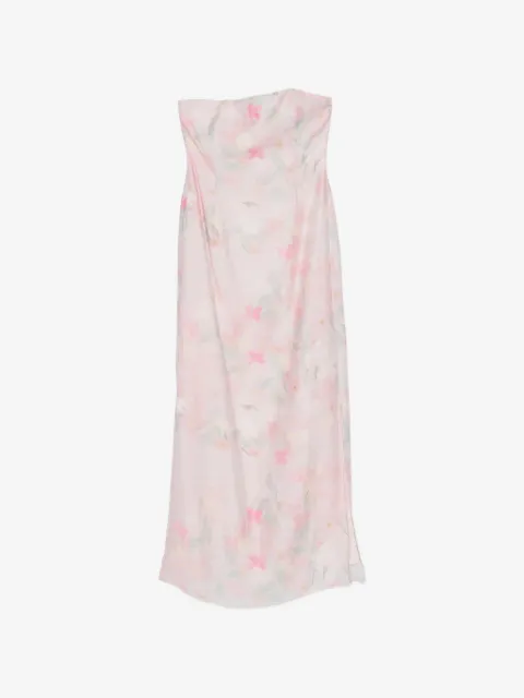 Bernadette Schulterfreies Midikleid mit Blumenprint