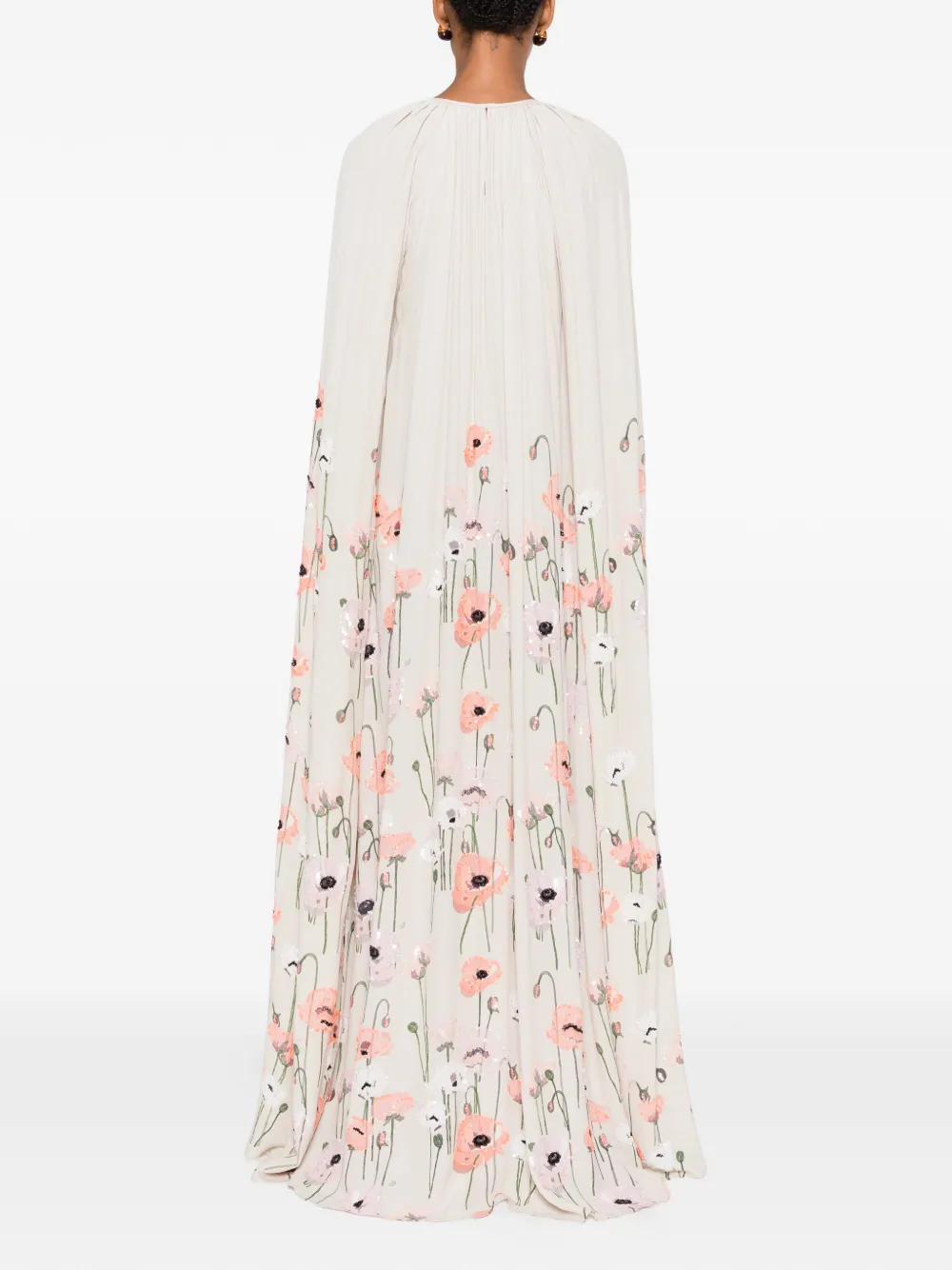 Bernadette Minnie Poppy-embroidered Dress in Neutrals, view 4