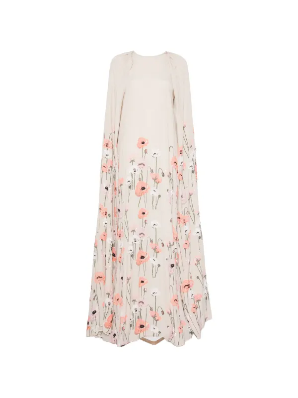 Bernadette Minnie Poppy-embroidered Dress in Neutrals