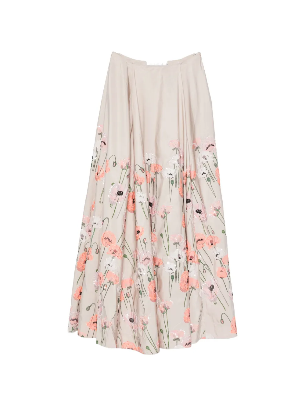 Bernadette Kennedy floral-embroidered maxi skirt - Toni neutri