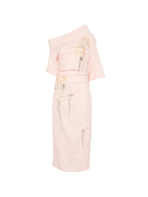 Bernadette Dress Bowery Embroidered in Pink