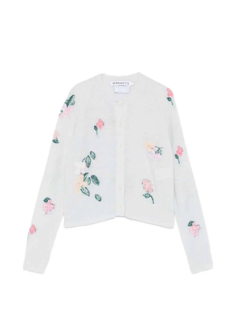 Bernadette Clemence floral-intarsia cardigan - Grigio