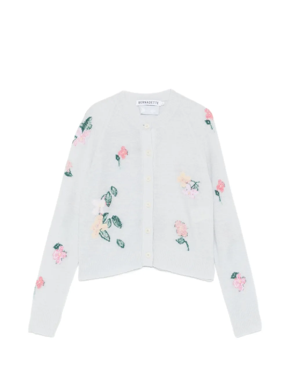 Bernadette Clemence floral-intarsia cardigan - Grigio