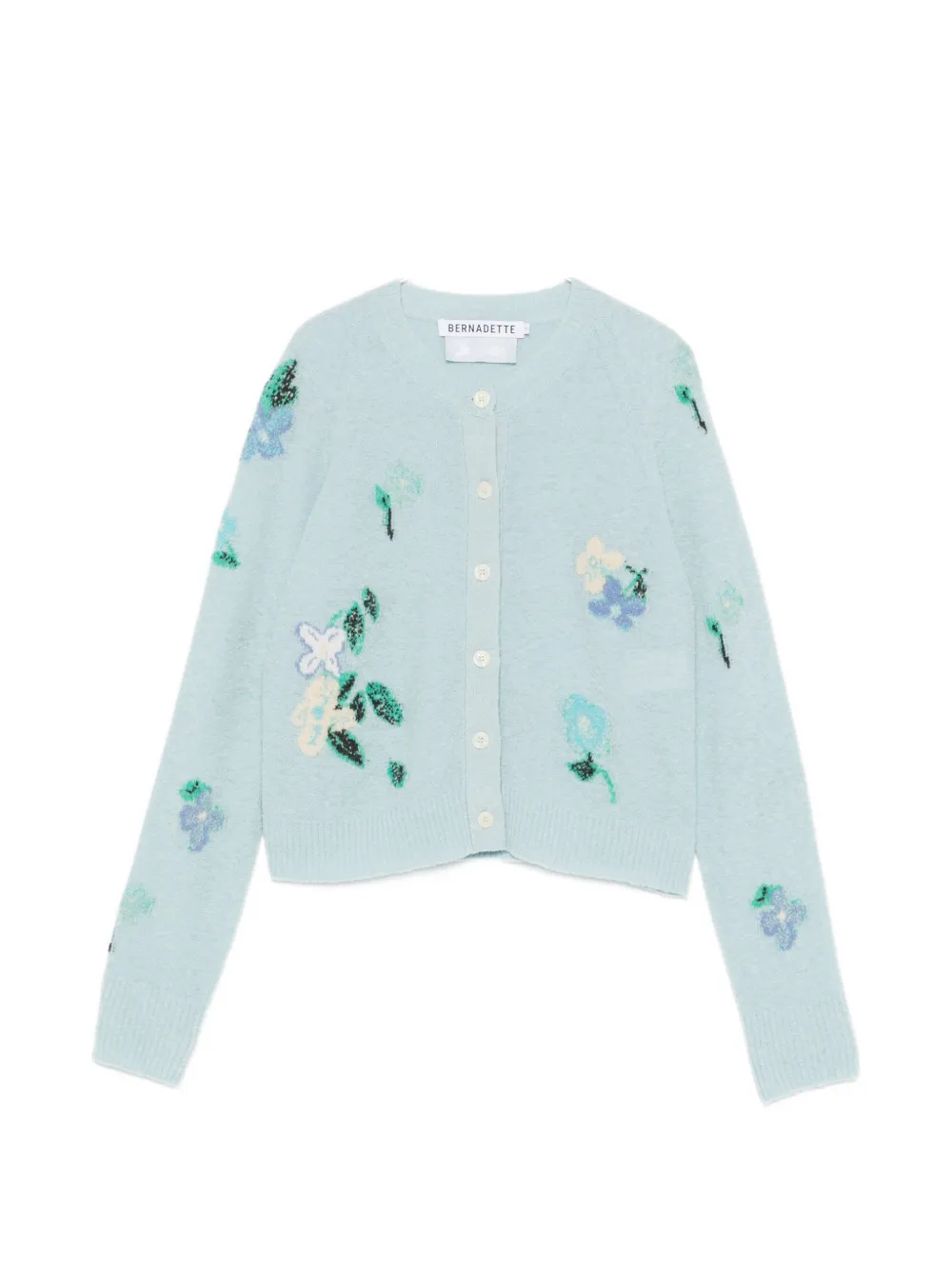 Bernadette Clemence floral-intarsia cardigan - Blu