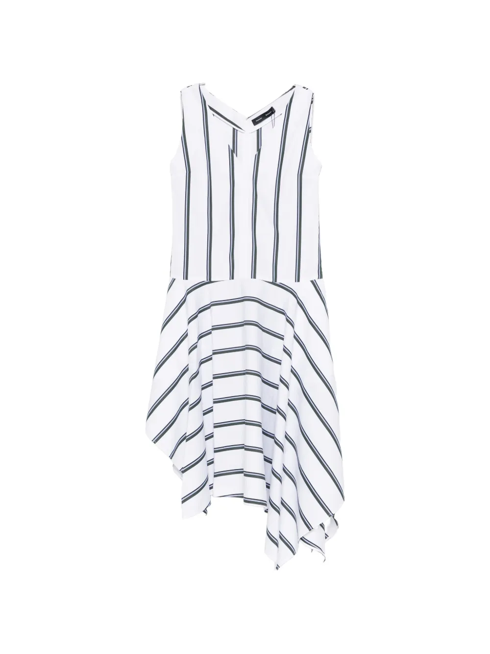 Proenza Schouler PS BEATRIZ DRESS COTTON SILK SHIRTING WHITE MULTI - Bianco