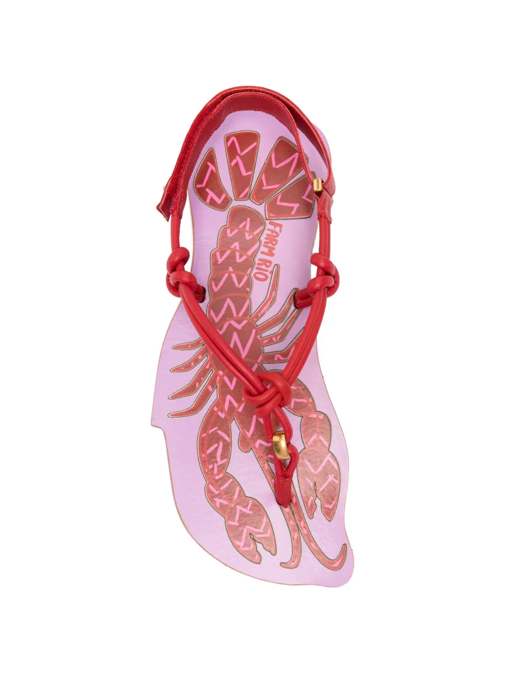 FARM Rio Lobster sandalen met geknoopt bandje Rood