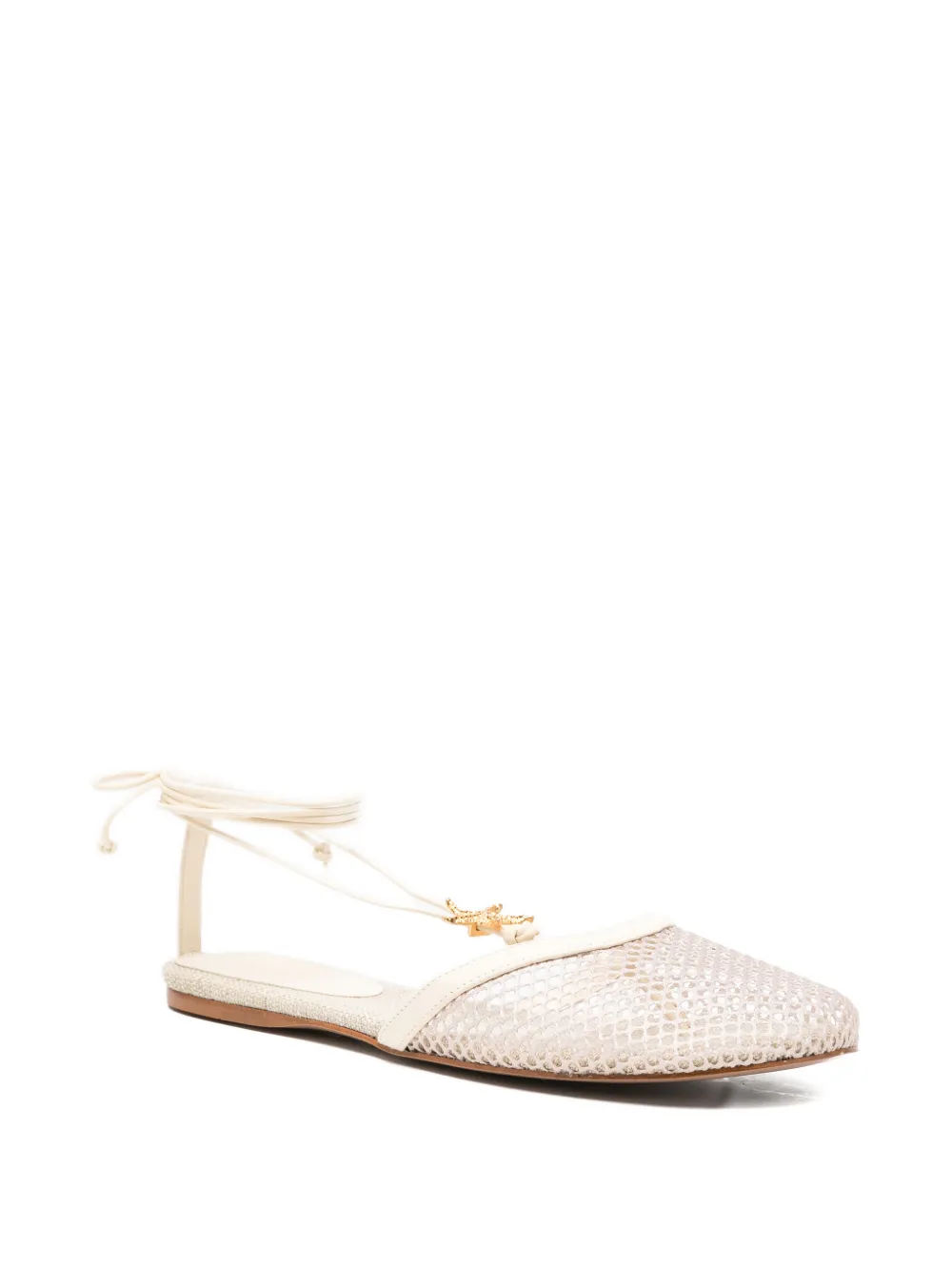 FARM Rio Muiltjes met zeester-detail en veters Beige
