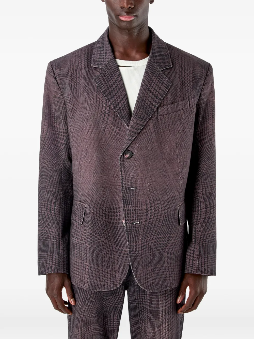  Camperlab Check Pattern Blazer - Purple 