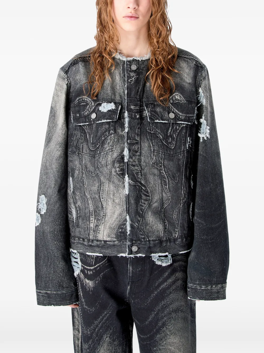 Camperlab Frayed Denim Jacket - Black 