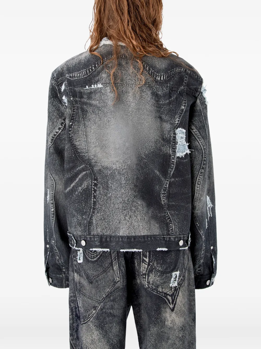 CamperLab Denim jack met rafels Zwart