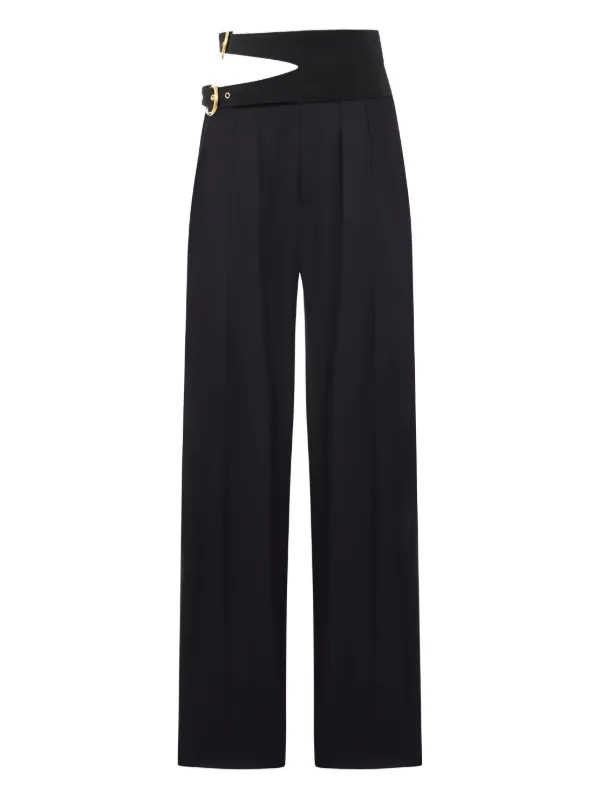 Chloé High-rise Tailored Trousers in Wool Grain-de-poudre in Black