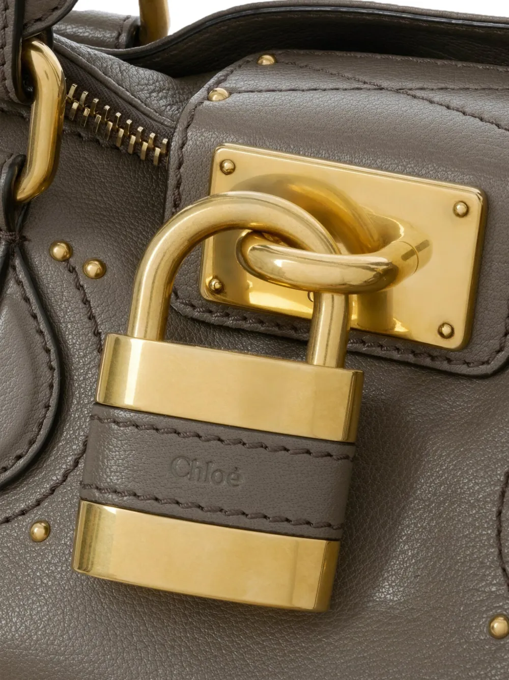 Chloé Paddington tas van leer met textuur Grijs