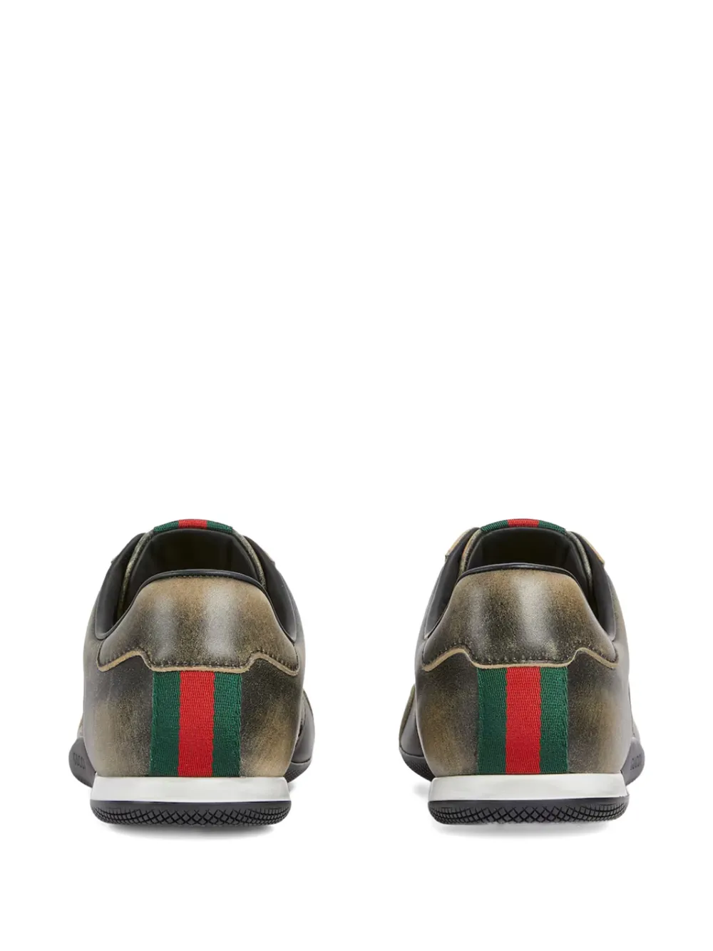 Gucci Gerafelde sneakers met Web-streep Bruin