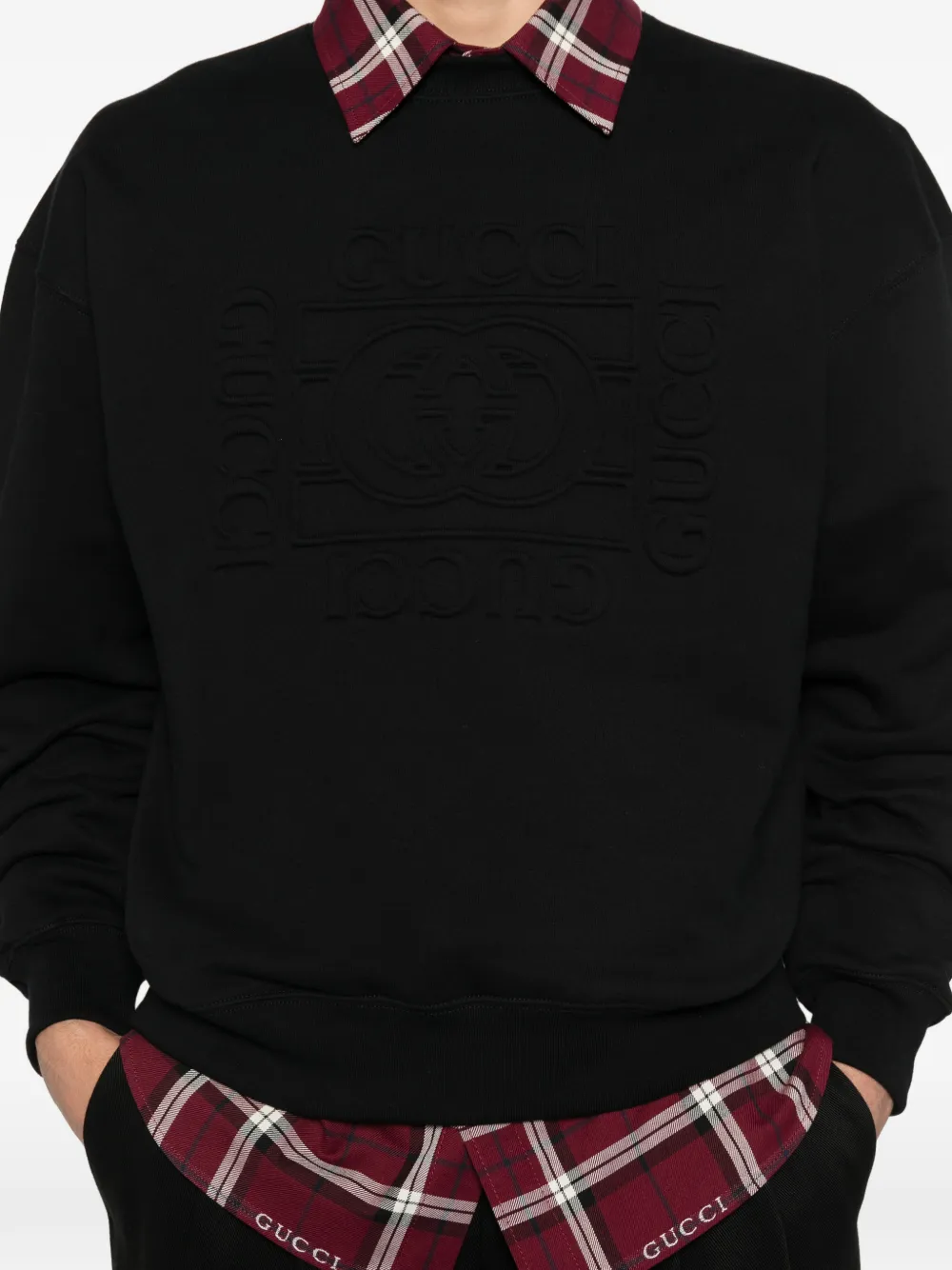 Gucci Sweater met logo en ronde hals Zwart