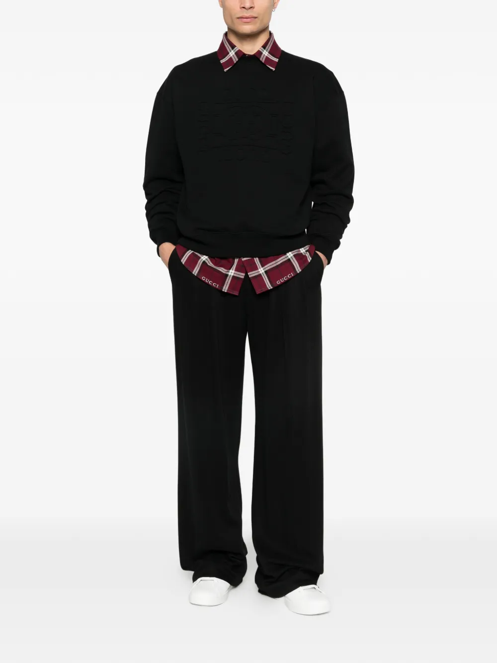 Gucci Sweater met logo en ronde hals Zwart