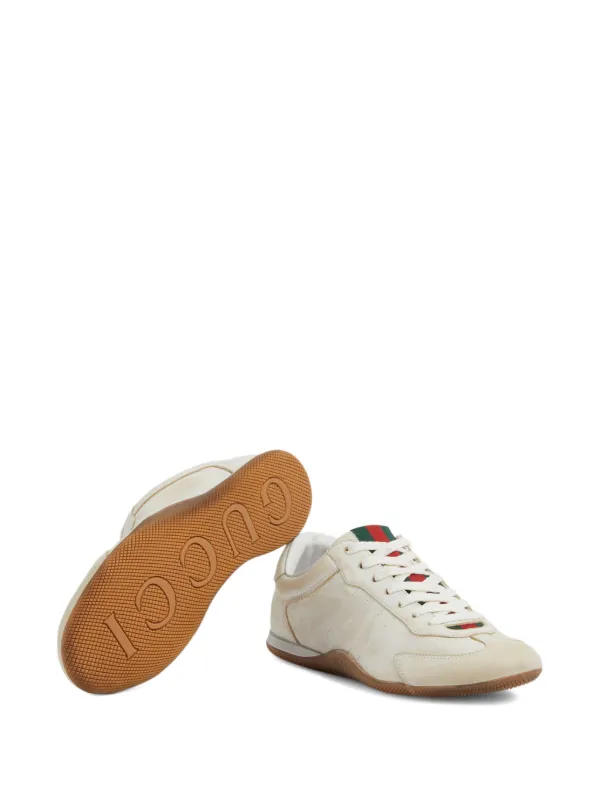 Gucci Shift レースアップ レザースニーカー | ホワイト | FARFETCH JP