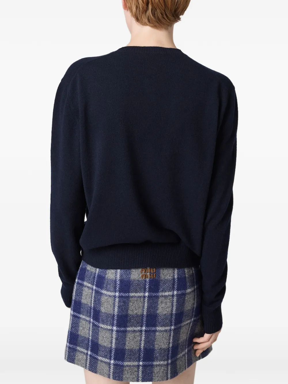 Miu Trui met knopen en logo Blauw
