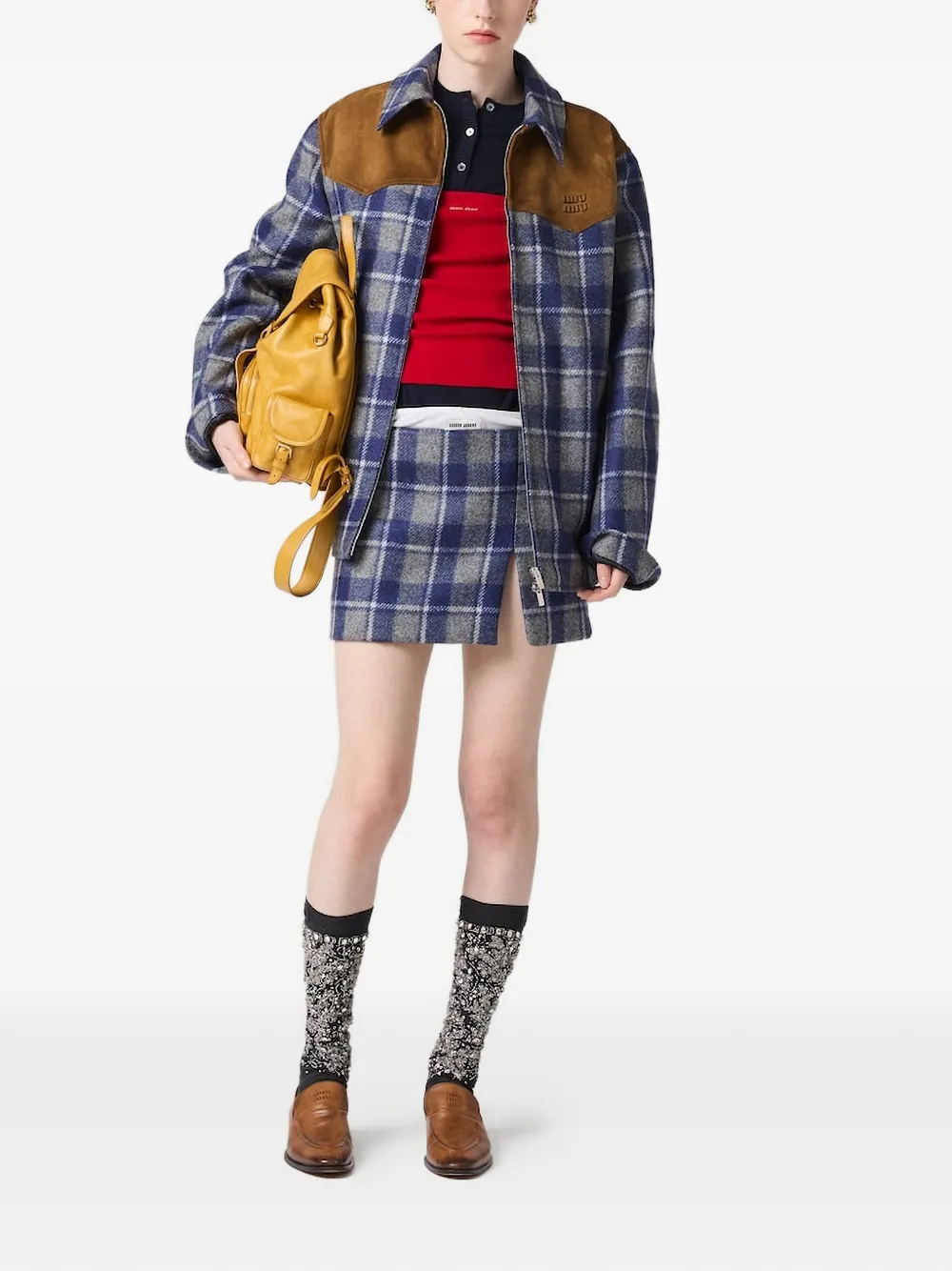 Miu Trui met knopen en logo Blauw