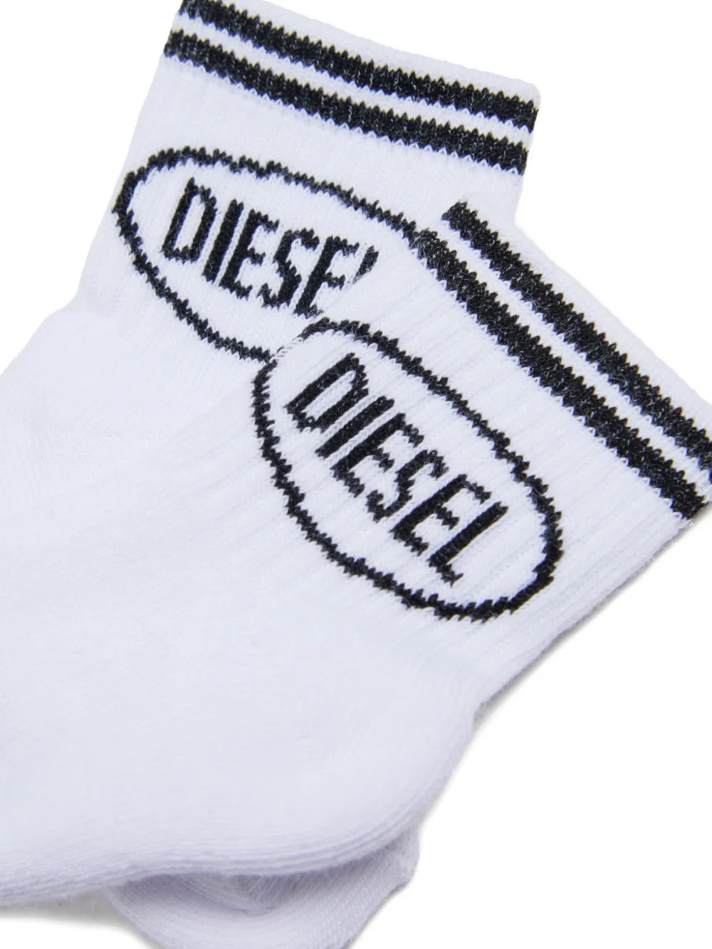 Diesel Kids Gestreepte sokken Wit