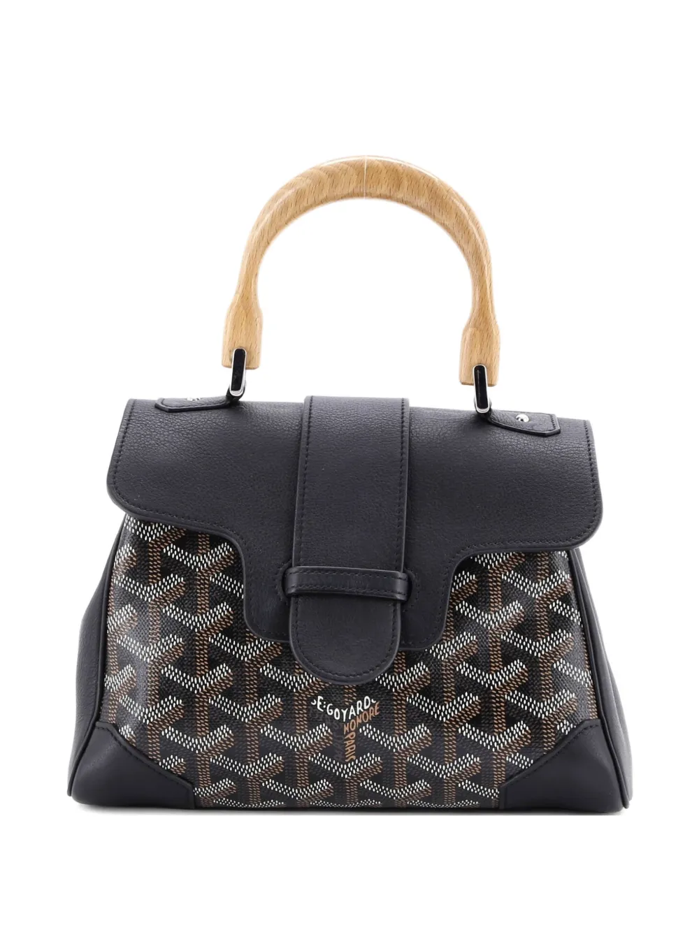 Goyard Pre-Owned Borsa a spalla Saigon mini in pelle e tela cerata - Nero